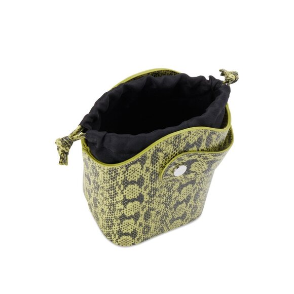No Boundaries Green Snake Skin Crossbody Bucket Bag Drawstring Purse 8.75"x8"x5" - Picture 2 of 3